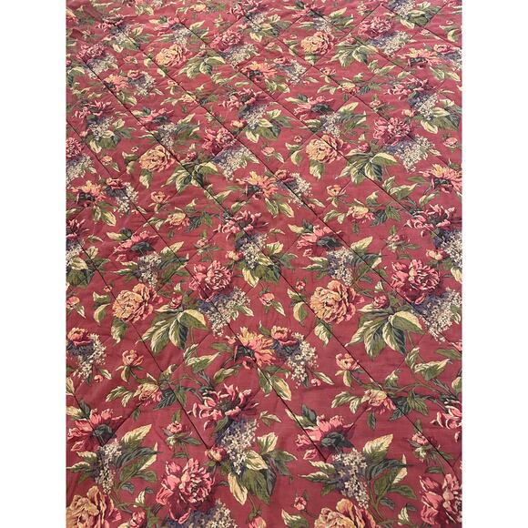 Vintage Croscill Home Serena Red Gold Floral Queen Comforter Shams Bed Skirt - Picture 4 of 15